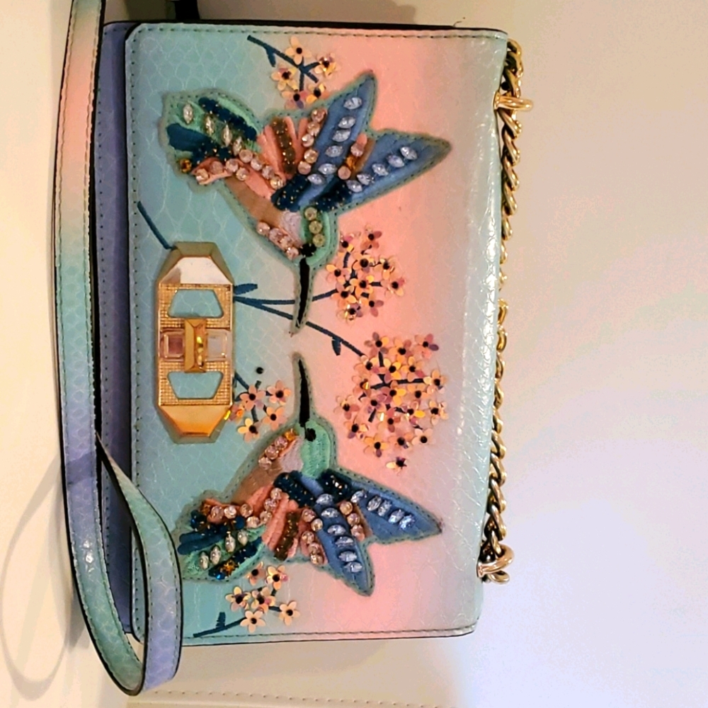 DSW rhinestone hummingbird bag